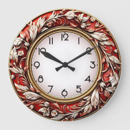 Art Deco Elegante Rode Muur Grote Klok
