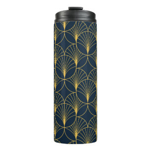 Art Deco Elegantie: Fan Motieven Thermosbeker