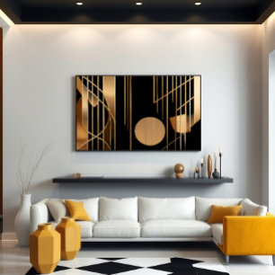 Art Deco Elegantie Gouden Lijnen Poster
