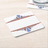 Art deco elementen in roos goud & blauw 10d vierkante kartonnen onderzetter (Schuin)