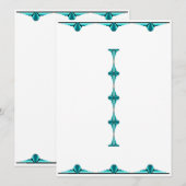 Art deco elements in teal green menu (Voorkant / Achterkant)
