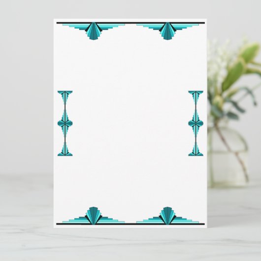 Art deco elements in teal green menu (Staand voorkant)
