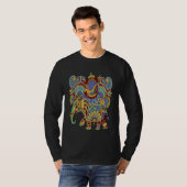 Art Deco Elephant Hathi Howda Soft Chakra Rainbow  T-shirt (Voorkant volledig)