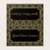 Art Deco Embroidered-Style Folded Table Name Card Kaart (Buitenkant ongevouwen)