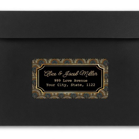 Art Deco Embroidered-Style Return Address Label