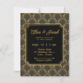 Art Deco Embroidered-Style Wedding Invitation (Devant)
