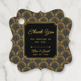 Art Deco Embroidered-Style Wedding Thank You  Bedankjes Labels