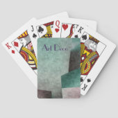 Art Deco Emerald Green en Mauve Personalized Pokerkaarten (Achterkant)