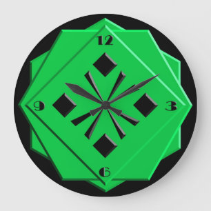 Art Deco emerald groen geometrisch patroon Grote Klok