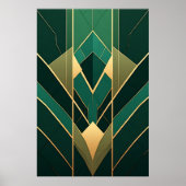 Art Déco Émeraude Vert et Géométrique Doré (Devant)