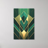 Art Déco Émeraude Vert et Géométrique Doré (Recto)