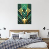 Art Déco Émeraude Vert et Géométrique Doré (Insitu(Chambre))