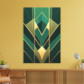Art Déco Émeraude Vert et Géométrique Doré (Insitu(Salon))
