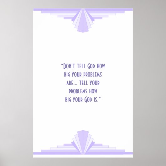 Art déco en lilas avec citation chrétienne Poster (Devant)
