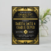 Art Déco Engagement Party Foil Invitation (Debout devant)