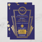 Art Deco Engagement Party uit 1920s nodigt Gatsby  Kaart (Voorkant / Achterkant)