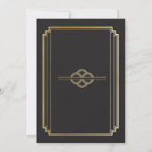 Art Deco Engagement Party-uitnodigingen voor Gold Kaart (Achterkant)