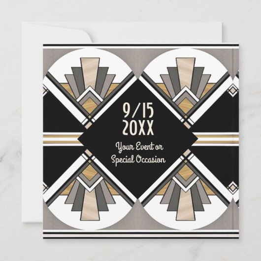 Art Déco Enregistrer la carte d'appartement Date (Dos)