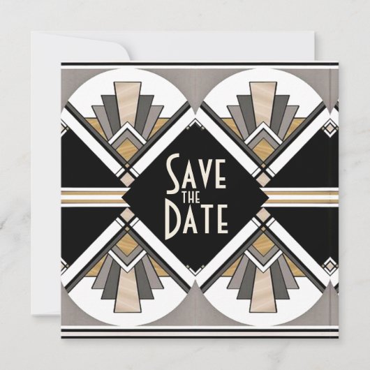 Art Déco Enregistrer la carte d'appartement Date (Devant)