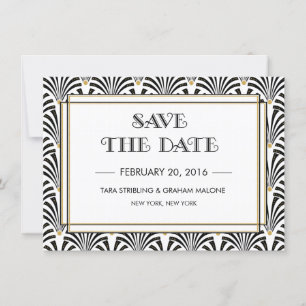 Art Déco Enregistrer La Date Invitation