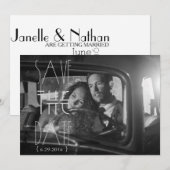 Art Déco Enregistrez la Date | Invitation Photo (Devant / Derrière)