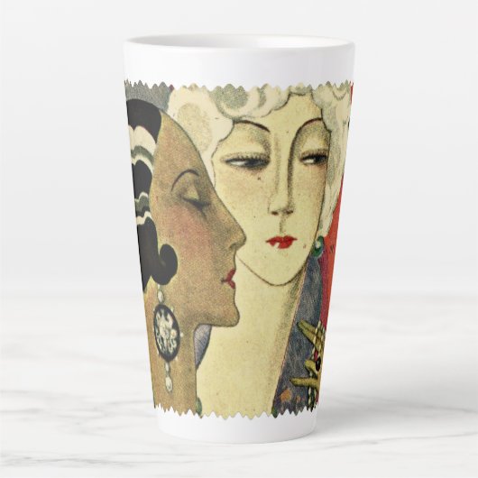 Art Deco Era Dames Latte Mok (Voorkant)