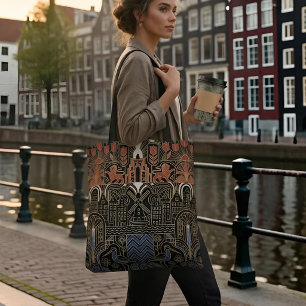 Art Deco Erfgoed Vlag Nederland Aangepaste Naam Draagtas