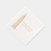 Art Deco ESB NYC Skyline Trouwpaar Folie Servetten (Rechts)