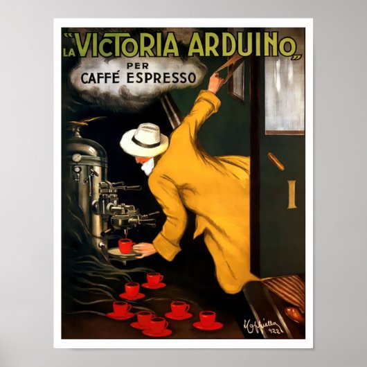 Art Deco Espresso Koffiezetapparaat Poster (Voorkant)
