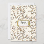 Art Deco euveau Elegant Gold Regering off White Kaart (Voorkant)