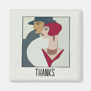 Art Deco Faces, add text Magnet