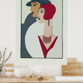 Art Deco Facs, tekst toevoegen Poster (Keuken)