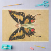Art Deco Fairy Vlinder Vrouw Geel Decoupage Tissuepapier (Craft)
