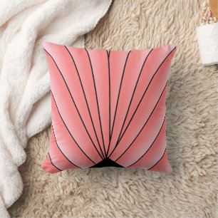 Art Deco Fan Design Roze Sierkussen