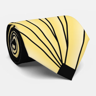 Art Deco Fan Design Yellow Stropdas