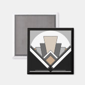 Art Deco Fan Expressie Magneet (Voorkant / Achterkant)