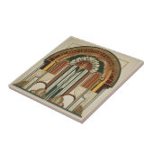 Art Deco Fan Keramische Tegel Tegeltje (Zijkant)