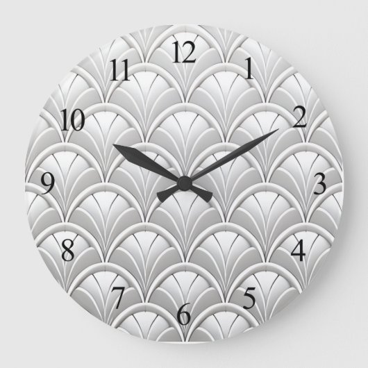 Art Deco Fan patroon Grote Klok (Voorkant)