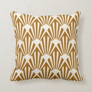 Art Deco Fan Pattern Caramel and Cream Kussen