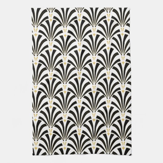Art Deco Fans uit de jaren 20 Theedoek (Verticaal)
