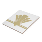 Art Deco Faux Gold White Chic Geometric Border 04 Tegeltje (Zijkant)