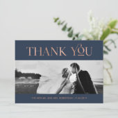 Art Déco Faux Rose Gold sur Navy | Merci photo (Debout devant)