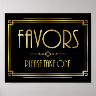 Art Deco FAVORS - GELIEVE ÉÉN Sign Print TE NEMEN