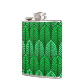 Art Deco Feather Pattern, Emerald Green Heupfles (Links)