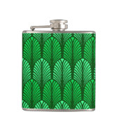 Art Deco Feather Pattern, Emerald Green Heupfles (Voorkant)