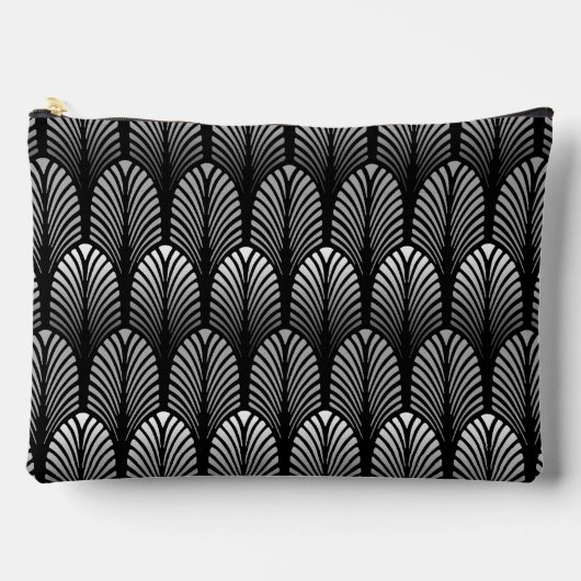 Art Deco Feather Pattern, Silver Grey en Black Etui (Voorkant)