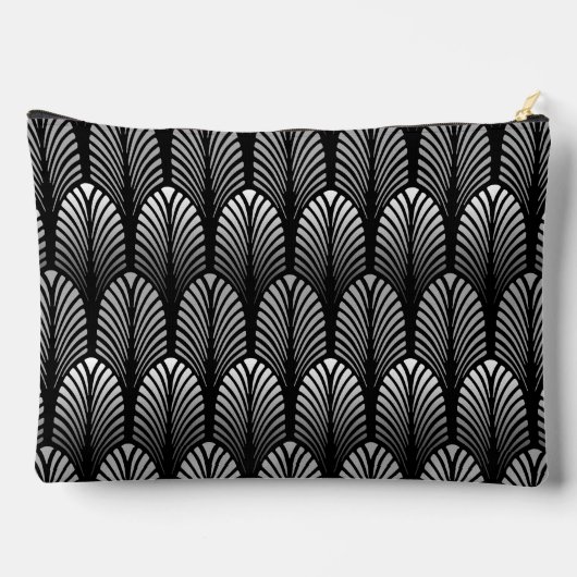 Art Deco Feather Pattern, Silver Grey en Black Etui (Achterkant)