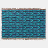 Art Deco Feather Pattern, Turquoise en Navy Deken (Voorkant)