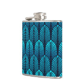 Art Deco Feather Pattern, Turquoise en Navy Heupfles (Links)