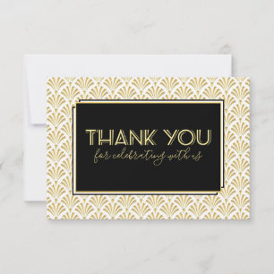 Art Deco Feest Black Gold Bedankkaart